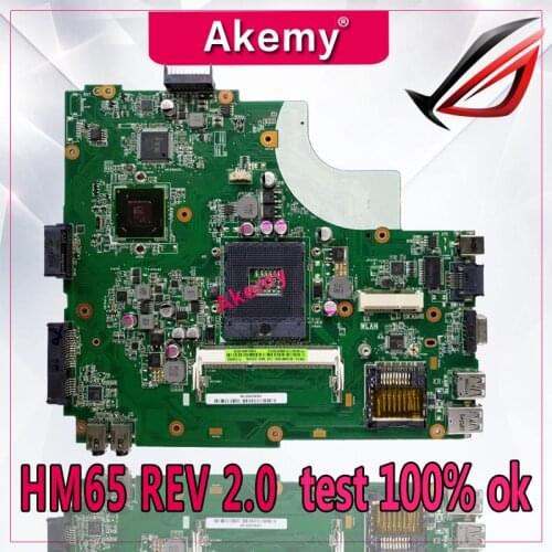 Akemy K43L Laptop motherboard HM65 REV 2.0 for k84l x44h x84h k43l K43LY Test mainboard K43L motherboard test 100% ok