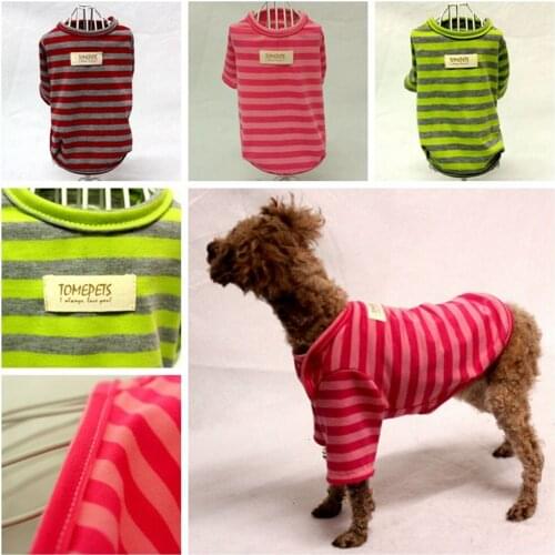 TOMEPETS dog summer cute vest pet stripe t-shirt puppy dog clothes for dogs of 6 sizes in three colours