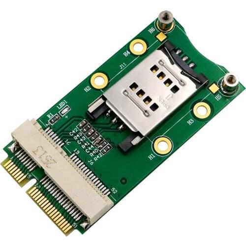 Mini Pci-E Adapter with Sim Card Slot, Suitable for 3G/4G, Wwan Lte, Gps Card (Flip Type Sim Card Holder)