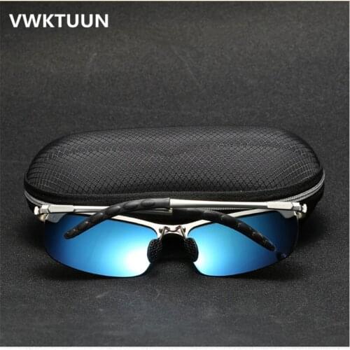 VWKTUUN With Case Polarized Sunglasses Men Blue Coating Mirror Sun Glasses Male Sport Glasses Polarized Driving Sport Oculos