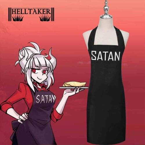 2020 New Game Helltaker Lucifer Cosplay Costume Devil Satan Black Apron Halloween Props Anime Accessories Adjustable Costumes