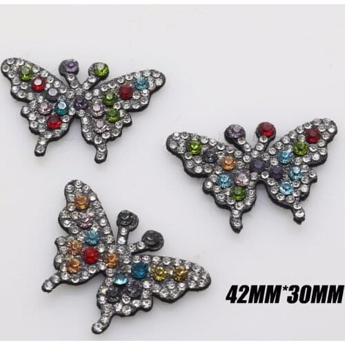 New Butterfly patches Rhinestone Embroidery applique clothes sewing patch DIY badge patch accessories 10pcs sell Free Shipping