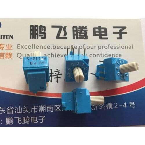 Original new 100% S-2111A 0-9/10 rotary dial code switch 10 position positive side adjusting handle
