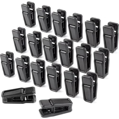 Plastic Hanger Clips Black Strong Pinch Grip Clips for Use with Slim-line Clothes Hangers, Multi-purpose Finger Clips 20 Pack