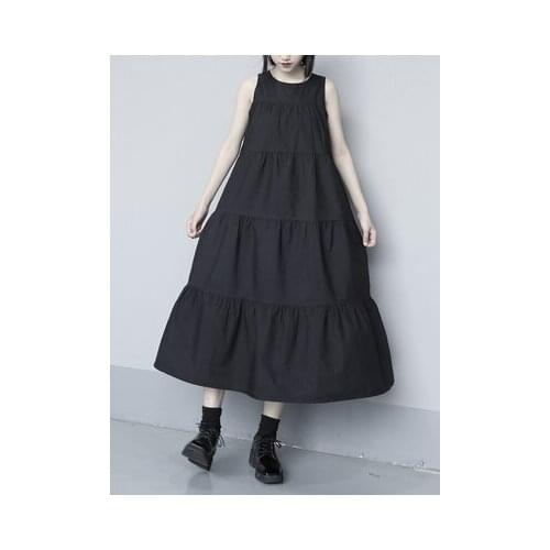 SLEEVELESS DRESS SUMMER 2020 new original design sense loose plus size cake skirt