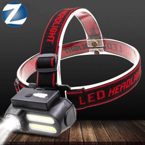 Mini XPE+2* COB LED Headlamp Work Light Waterproof Headlight Use 18650 Battery For Night Lighting Flashlight Head Lamp Lantern