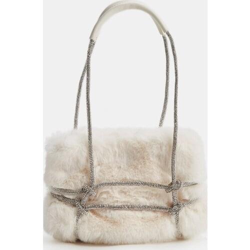 Drop Shipping Winter Handbag Designer Womens Plush Shoulder Bags Soft Fur Hobo Handbag Women Large Capacity Purse Lady Sac