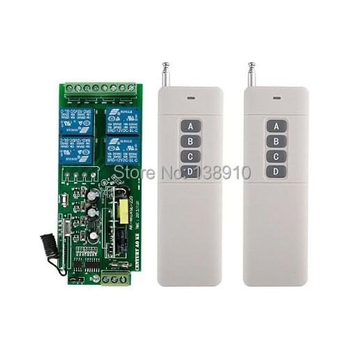 Farthest distance 3000m 85v~250V 110V 220V 230V 4CH RF Wireless Remote Control Relay Switch Security System Garage Doors