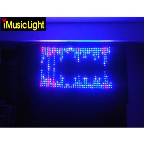 P6 1M*3M led star vision curtain /fabric led star soft curtains led video cloth PC/DMX control with Software