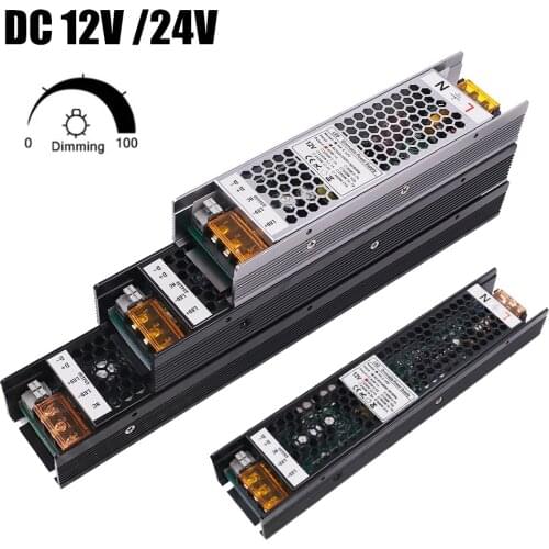 Ultra Thin LED Power Supply 220V To DC 12V 24V Lighting Transformers 25W 60W 100W 150W 200W 250W 400W Adapt For LED Strip