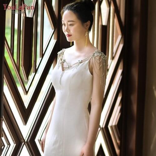 YouLaPan G11 Popular Vintage Tassels Wedding Jacket Shawl Lace Rhinestones Flowers Bridal Cape Cloak Jacket for Bride Marriage