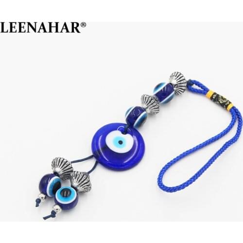 1PC Lucky Car Interior Decoration Keychain Glass EVIL Eye Hanging Pendant Key Chains Judaica Gifts for Success and Luck