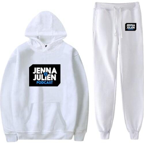 WAWNI Jenna Marbles Hoodies Casual Sweatshirts 2 Piece Suit Cotton Popular Harajuku Pullover Pants Cosplay Wtreetwear Suit 2021