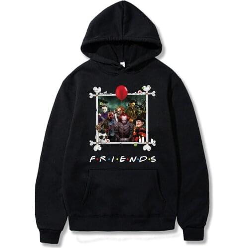 2020 Men Hoodies Horror Friends Pennywise Michael Myers Jason Halloween Printed Plus Size Hoodie