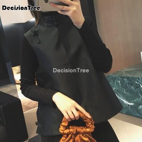 2021 woman cheongsam tops chinese traditional vest vintage china oriental satin ethnic hanfu vest ethnic coats tops tang suit