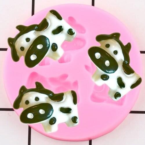 3D Cows Silicone Molds Animals Cupcake Topper Fondant Cake Decorating Tools Soap Resin Mold Candy Clay Chocolate Gumpaste Moulds