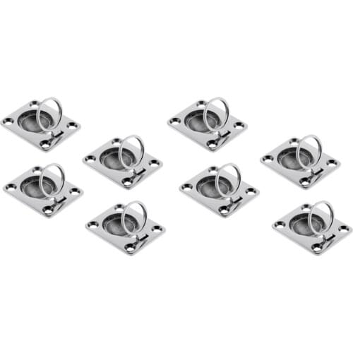 8xStainless Steel Flush Pull Lift Ring Handle for Marine Boat Hatch Locker