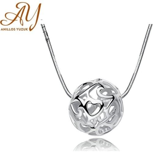 Anillos Yuzuk Real 925 Sterling Silver Crystal Round Minimalist Pendant Necklace Minimalist Fine Jewelry For Women Party Jewelry