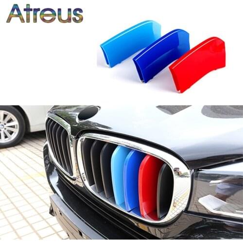 Atreus 3pcs 3D Car Front Grille Trim Sport Strips Cover Stickers For BMW X5 E53 F15 M Power Accessories For BMW X5 E70 G05