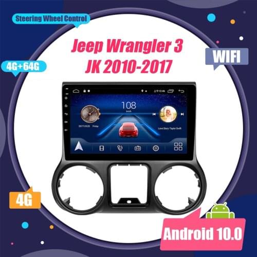 Car Multimedia Player Android 10 For Jeep Wrangler 3 JK 2010-2017 Car Radio Stereo GPS Navigation Automotive Video Head Unit