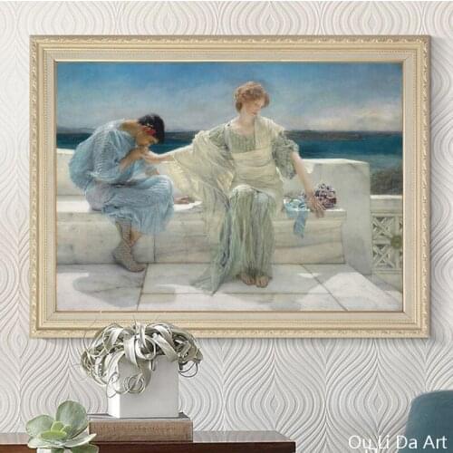 No frame classical figures lovers seascape art prints poster canvas printings oil painting printed on canvas decor picture