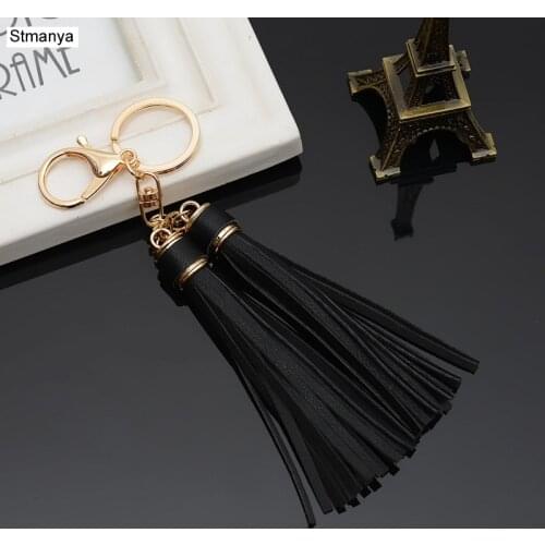 High Grade Key Chain Classical double Tassel car key ring Good quality Solid Color Bag pendants female fashion Keychain K1788