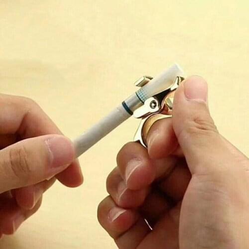 Cigarette Holder Ring Rack Metal Smoking Lighter Rolling Tray Finger Ring Clip Cigarette Holder For Men Gift Smoking Accessories