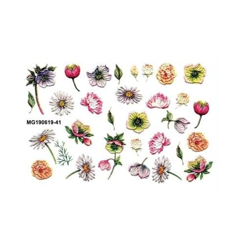 Diy 6d Fashion New Style Traceless Nail Stickers Engraved Flowers Water Slide Decals Embossment Factory Sale Price
