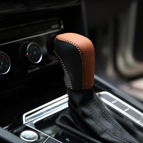 For Volkswagen VW Polo 6R 6C Tiguan MK2 Golf 6 7 MK6 mk7 Passat B7 B8 Automatic Hand-stitched Leather Gear Shift Knob Cover Case
