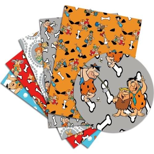 Flintstones50*140cmCartoon Pattern Polyester Cotton Fabric Applique Printed Paper Towel Kids Home Textiles Sewing Doll Dress