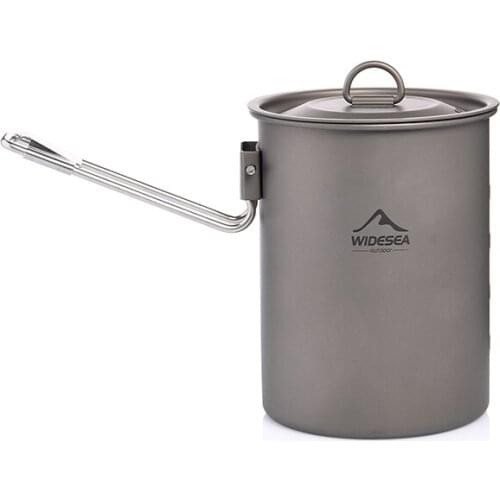 Camping Cookware Titanium Tableware Tourist Pot Outdoor Cooking Kitchen Picnic Utensils Backpack Hiking Trekking