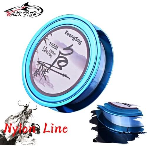WALK FISH 100m Nylon Fishing Line Super Cutting Water Invisible Fishing Thread Abrasion Resistance Monofilament Fish Wire