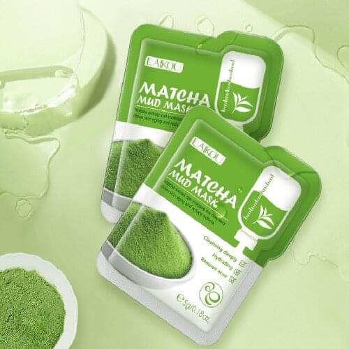 Matcha Green Clay Mud Face Mask Anti Wrinkle Night Facial Packs Dark Circle Moisturize Anti-Aging Mask for Face Skin Care