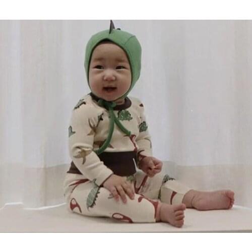 MILANCEL 2021 Spring New Baby Clothes Boys Dinosaur Set Indoors Girls Suit Cartoon Newborn Clothes