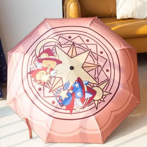 Cartoon Anime Card Captor Sakura cosplay sunshade umbrella dual use sun protection and UV protection umbrella