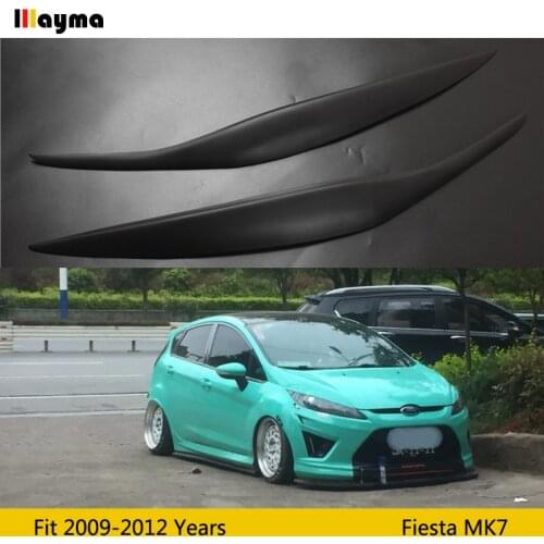 Fiber glass Front Headlight Cover Sticker Head Lamp Eyebrow Eyelid Covers For Ford Fiesta MK7 2009-2012 year FRP eyebrows