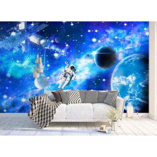 Custom mural photo wallpaper 3d Beautiful universe astronaut space station spaceship living room Wallpaper for walls in rolls