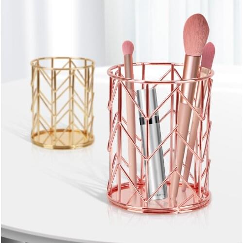 Table Organizer Lipstick Pen Holder Rack Cosmetics Makeup Brushes Storage Box Cylindrical Case Storage Holder