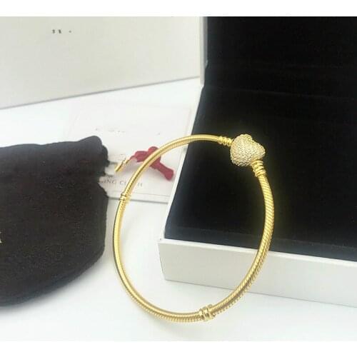 Not Fade femme 2019 women bangle fine pan bracelets lady chain jewelry gifts