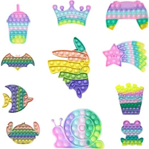 New Push Bubble Fidget Antistress Toys Adult Kids Macaron Clownfish Fidget Sensory Toy Autism Special Needs Stress Reliever 2021