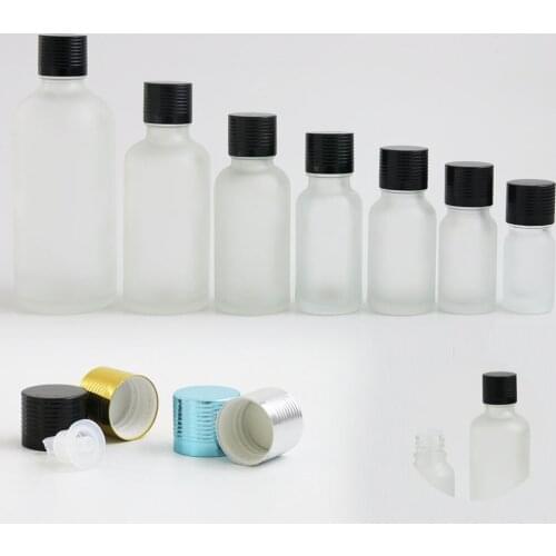 360pcs Wholesale Frost Clear Glass Bottle With Cap For Essential Oil e Liquid Refillable 5ml 10ml 15ml 20ml 30ml 50ml 100ml