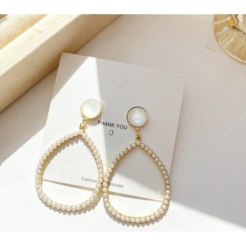 Water Drop Pearl Earrings No Hole Ear Clips Pearl Clip Earring Without Piercing Minimalist Earrings Jewelry CEQ98