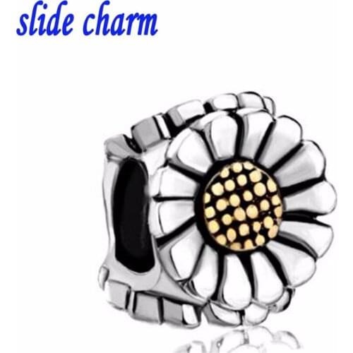 Slide charm wholesale Free shipping Sunfloral European Infant Charm Bead Charms Charms Bracelets fit Pandora bracelet