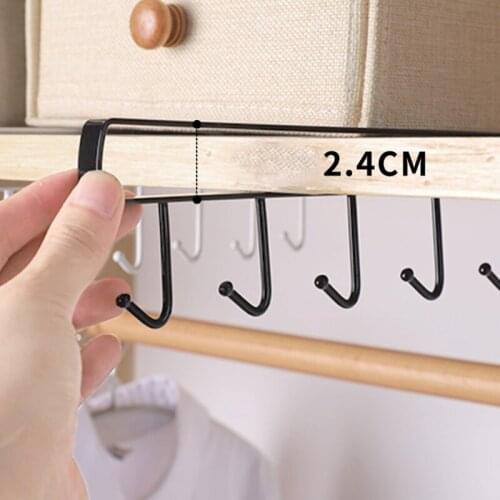 Storage Rack Multi-function Under Cabinet Kitchen Metal Hook Organizer Holder For Kitchen Home JW