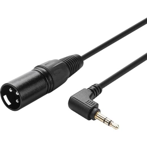 3.5mm to XLR, Angle 3.5mm (1/8 Inch) TRS Stereo Male to XLR Male Cable Compatible with Phones, Tablet,Laptop and More.Black