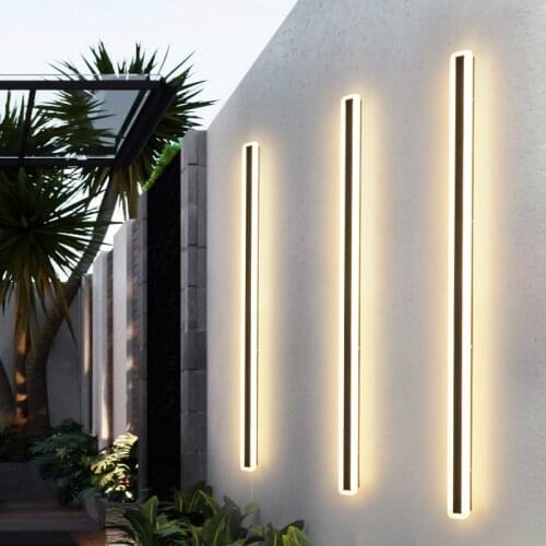 LED Outdoor Wall Light Waterproof IP54 Wall Light Modern Porch Garden Long Wall Lamp & Indoor Bedroom Bedside Decoration Lightin