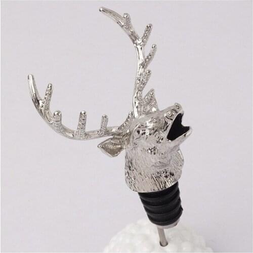 Wine Pourer and Stopper Wine Aerators Stainless Steel Deer Stag Head Wine Pourer Stags Head Bottle Stopper Lin3337