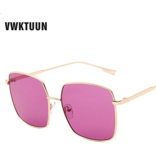 VWKTUUN Sunglasses Woman Big Square Glasses UV400 Colorful Womens Sunglasses Mirror Shades Eyewear Oversized Frame