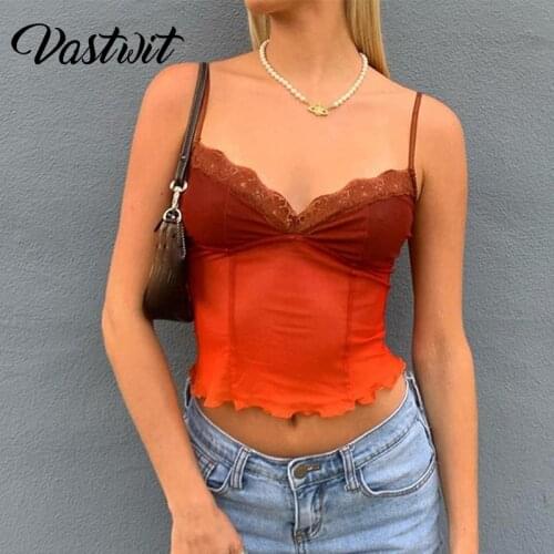 Sexy Transparent Mesh Patchwork Corset Tops for Women Summer Vintage Y2k Crop Top Camisole E Girl Goblincore Aesthetic Clothing