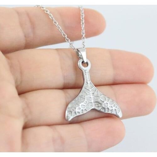 1 Whale Necklace Whale Tail Pendant Men and Women Brand Jewelry Gift Stainless Steel Necklace